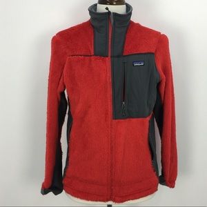 COPY - Patagonia Red and Gray Deep Pile Fleece Ja…